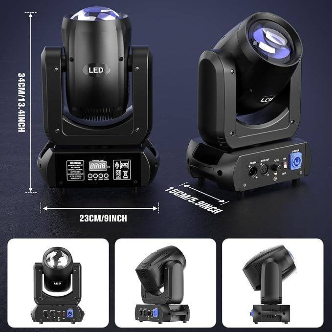 movingheads 150w led + file voor dashlight, Enlèvement, Comme neuf, Lumières, Commande sonore