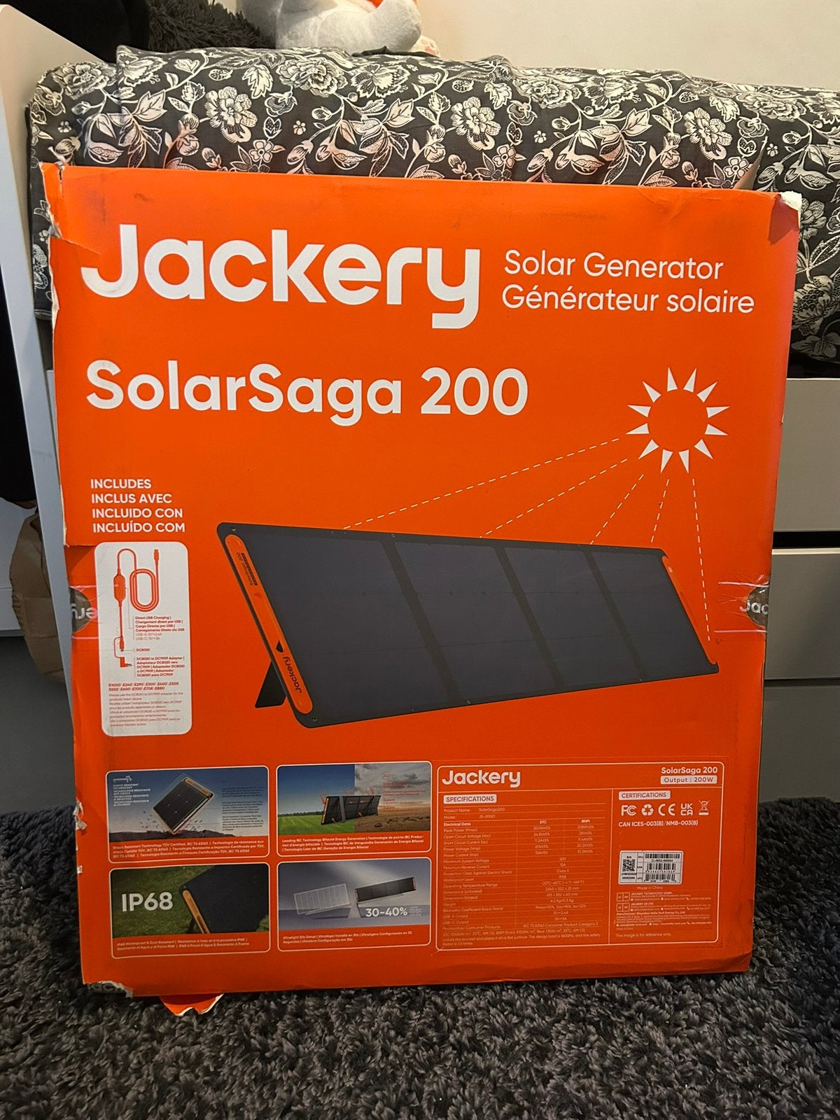 Panneau solaire Jackery SolarSaga 200W, Bricolage & Construction, Panneaux solaires & Accessoires, Comme neuf, Enlèvement ou Envoi