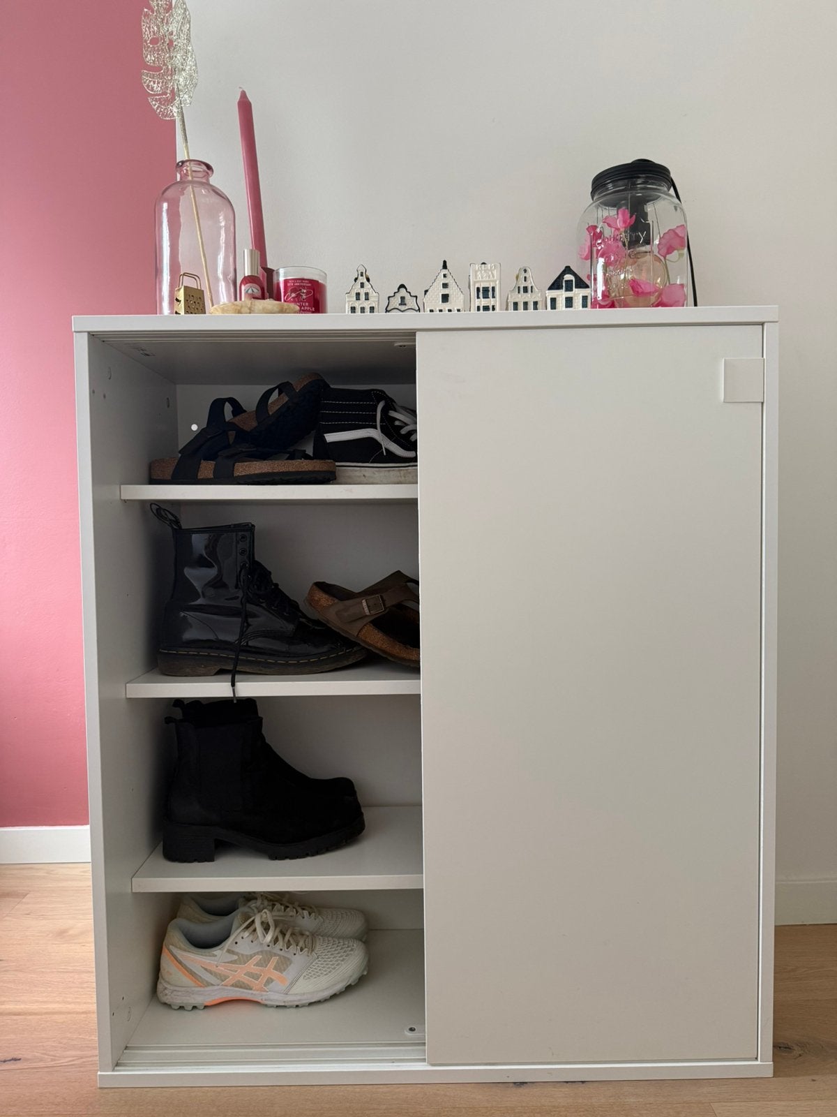 Witte kast met schuifdeuren - 35x80 cm, Ophalen, Zo goed als nieuw