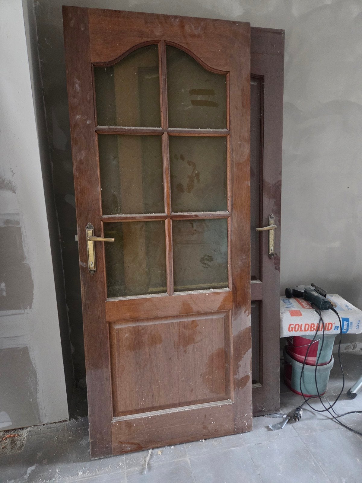 massieve deur met glas, Ophalen, Glas