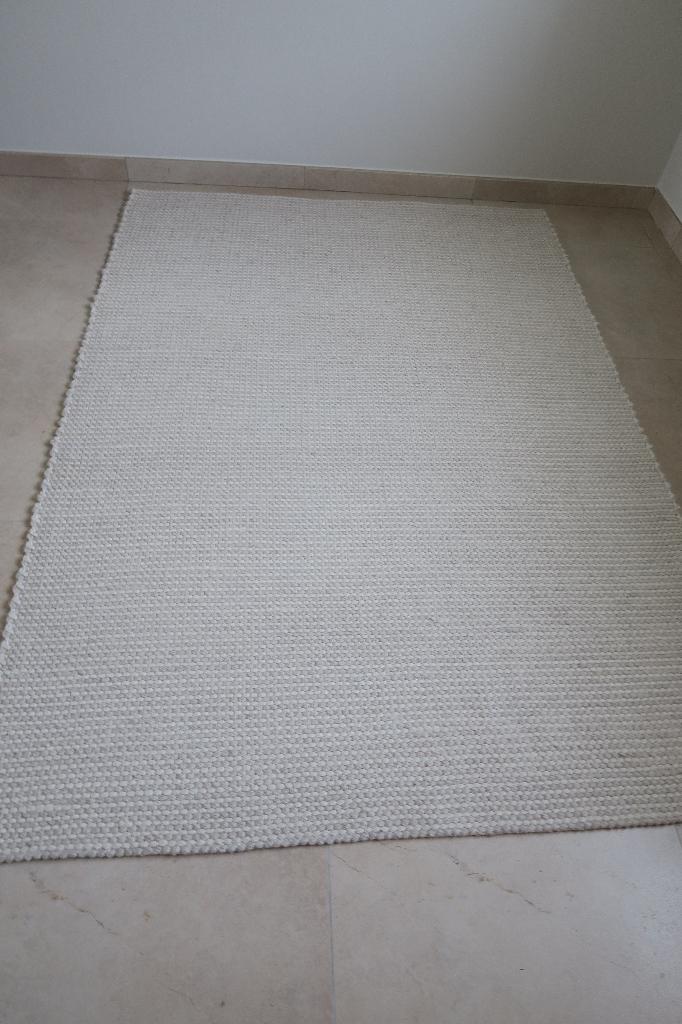 Tapijt Lucerne - 140 x 200 cm - Jysk, Ophalen, 100 tot 150 cm, Zo goed als nieuw, Crème