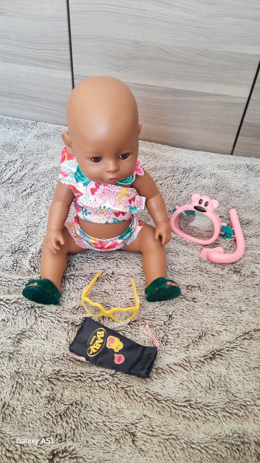 Baby Born bikini, snorkelset, zonnebril en sandalen, Kinderen en Baby's, Ophalen of Verzenden, Gebruikt, Babypop