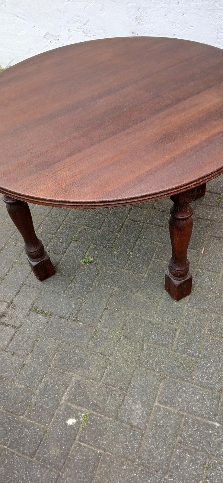 Ronde eiken eettafel , massief , doorsnee 120cm, Ophalen