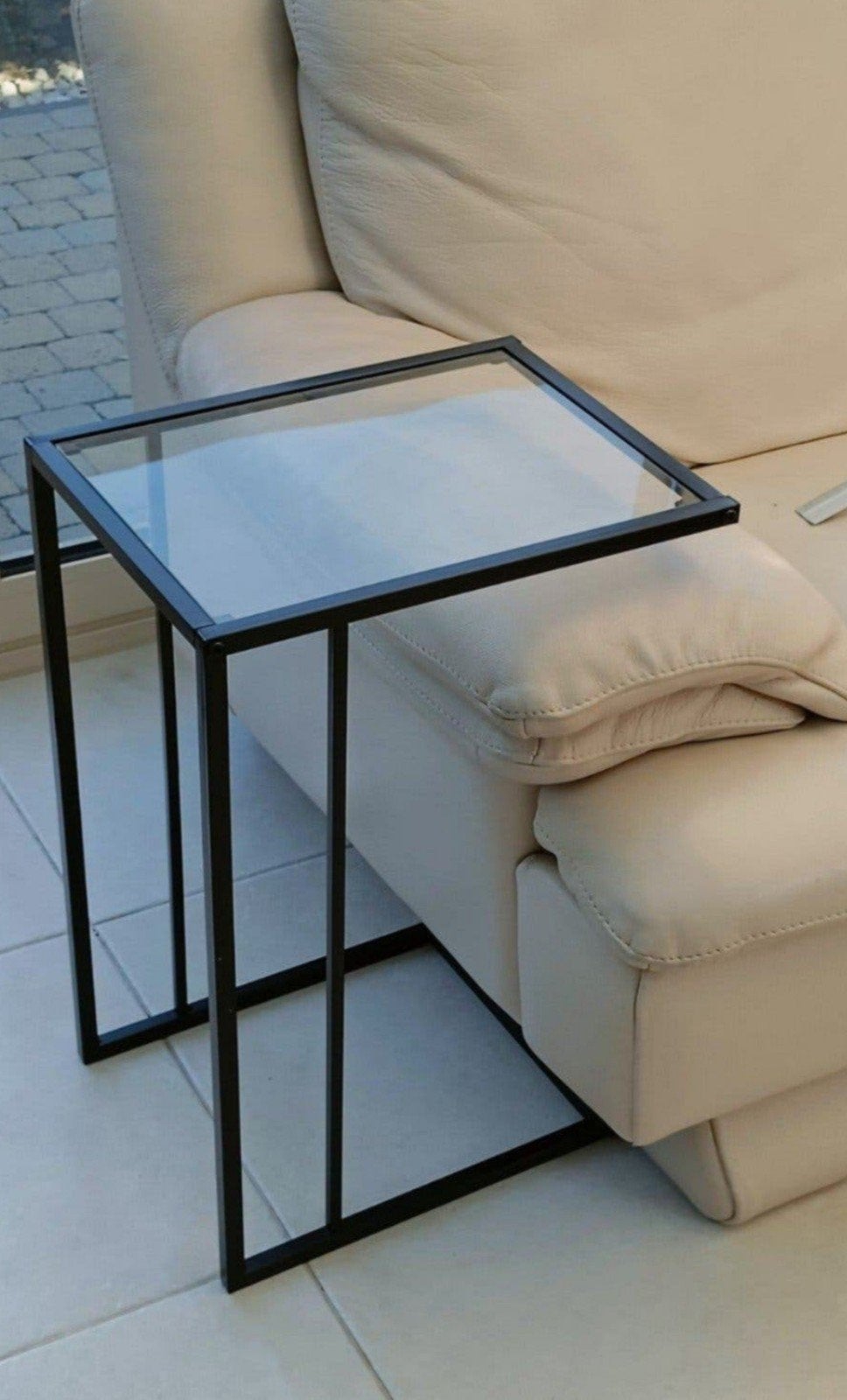 ikea bijzettafel met glas, Enlèvement, Verre