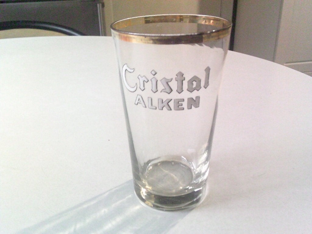 glas cristal alken dikke emaille met facetten 33 cl, Verzamelen, Ophalen, Zo goed als nieuw, Glas of Glazen, Overige merken