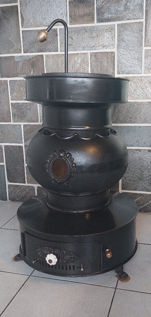 Antieke gietijzeren bolkachel - allesbrander, Ophalen