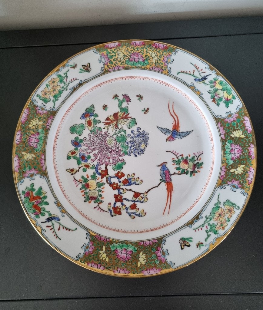 Assiette chinoise de style Famille Rose, Antiquités & Art, Envoi