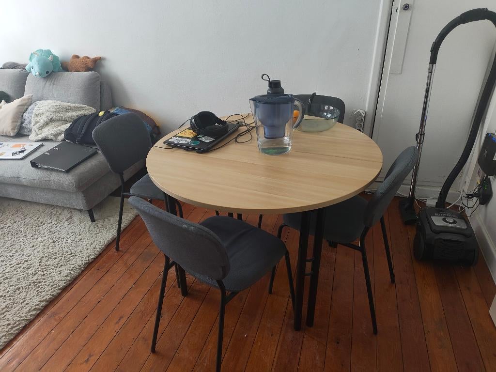 Table à manger ronde extensible, Maison & Meubles, Tables | Tables à manger, Métal, 100 à 150 cm, Quatre personnes, 100 à 150 cm