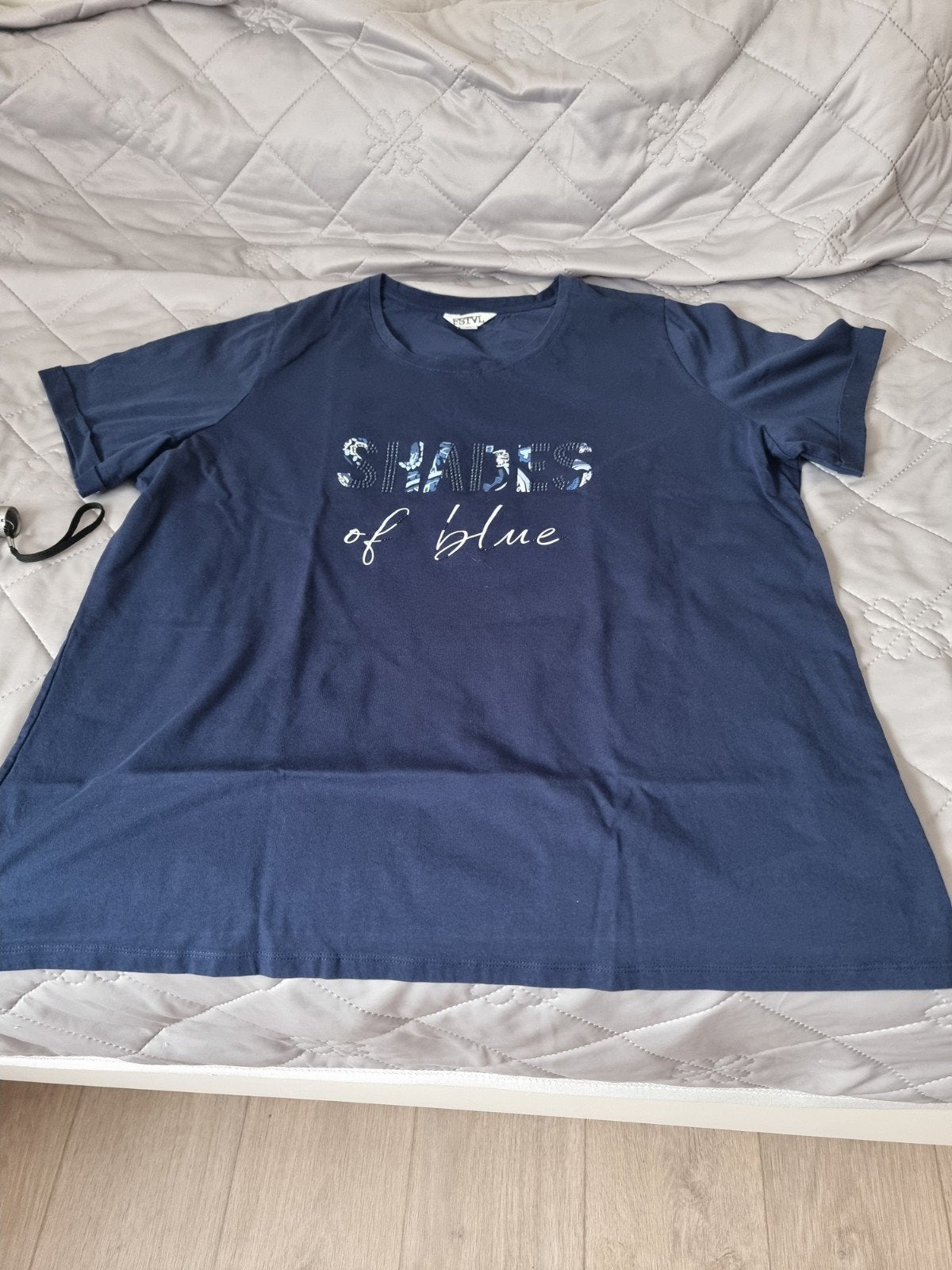 ESTVL – blauw T‑shirt – maat XL, Kleding | Dames, Grote Maten, Zo goed als nieuw, Blouse of Tuniek, Blauw, Ophalen of Verzenden