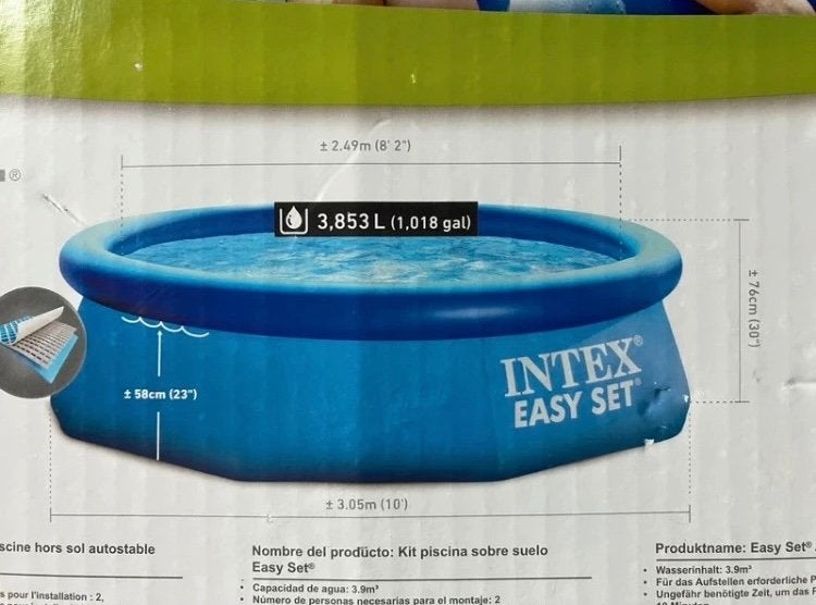 Piscine + bâche dessus + tapis de sol, 200 à 400 cm, Piscine gonflable, 300 cm ou plus, Rond