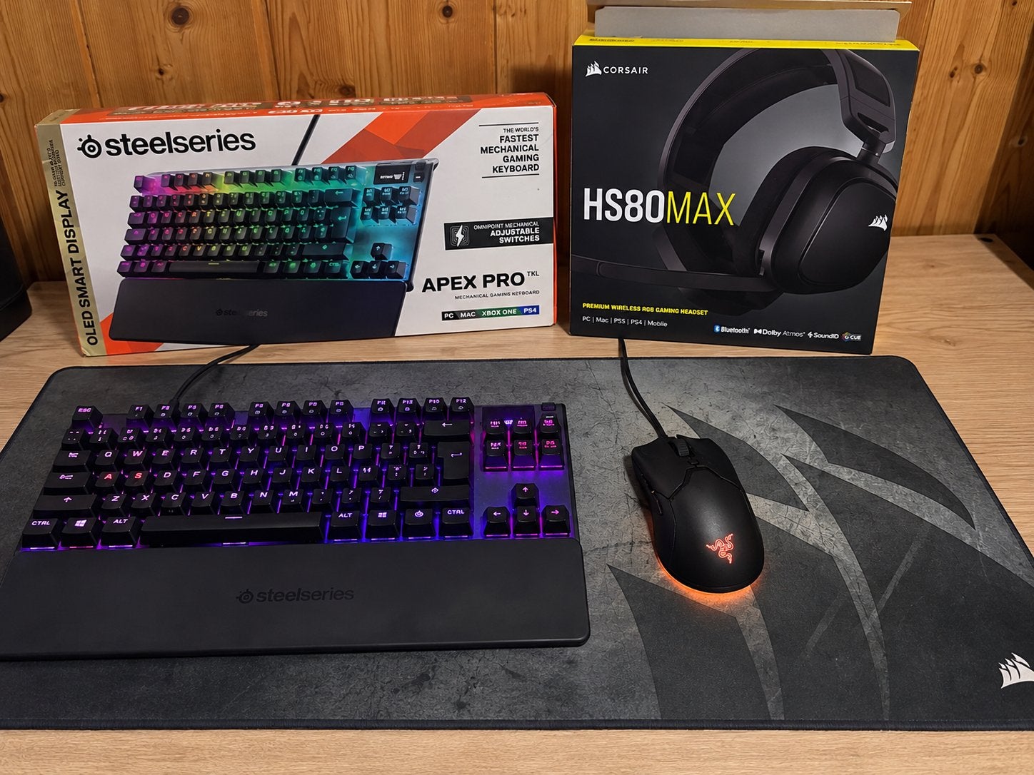 Lot Gaming – Apex Pro TKL + HS80 MAX + Viper Mini + Tapis, Computers en Software, Ophalen, Zo goed als nieuw, Bedraad