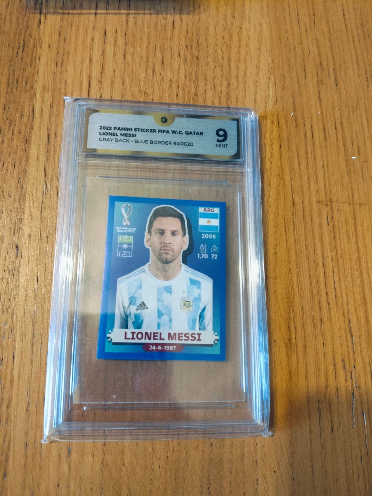 Lionel Messi Argentinië WK 2022 blauwe rand Graded, Enlèvement ou Envoi