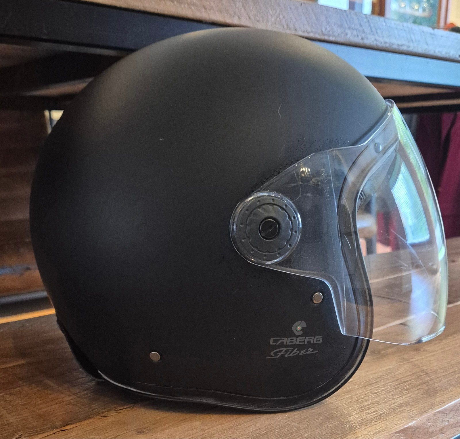 zwarte motorhelm, Ophalen, Zo goed als nieuw, Large, Merk: caberg fiber italy