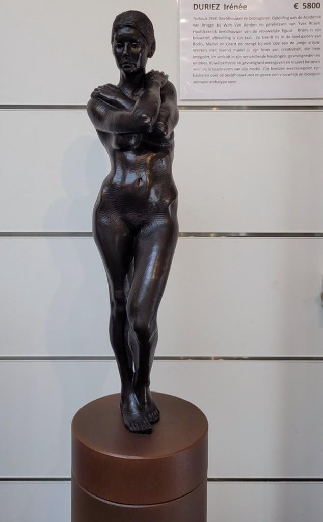 Irénée DURIEZ,  sensuele naaktpose in brons, Statue, 1 mètre - 2 mètres, Brun, Enlèvement