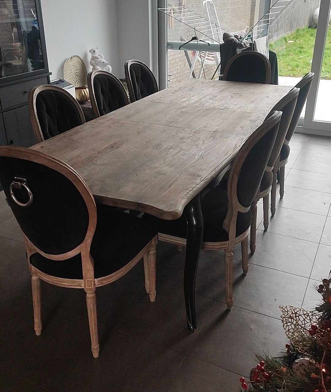 tafel met 8 stoelen, Huis en Inrichting, Complete eetkamers, Ophalen, Gebruikt, 6 tot 8 stoelen