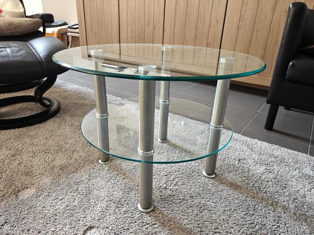 salontafel, Huis en Inrichting, Tafels | Salontafels, Ophalen, Zo goed als nieuw, Glas