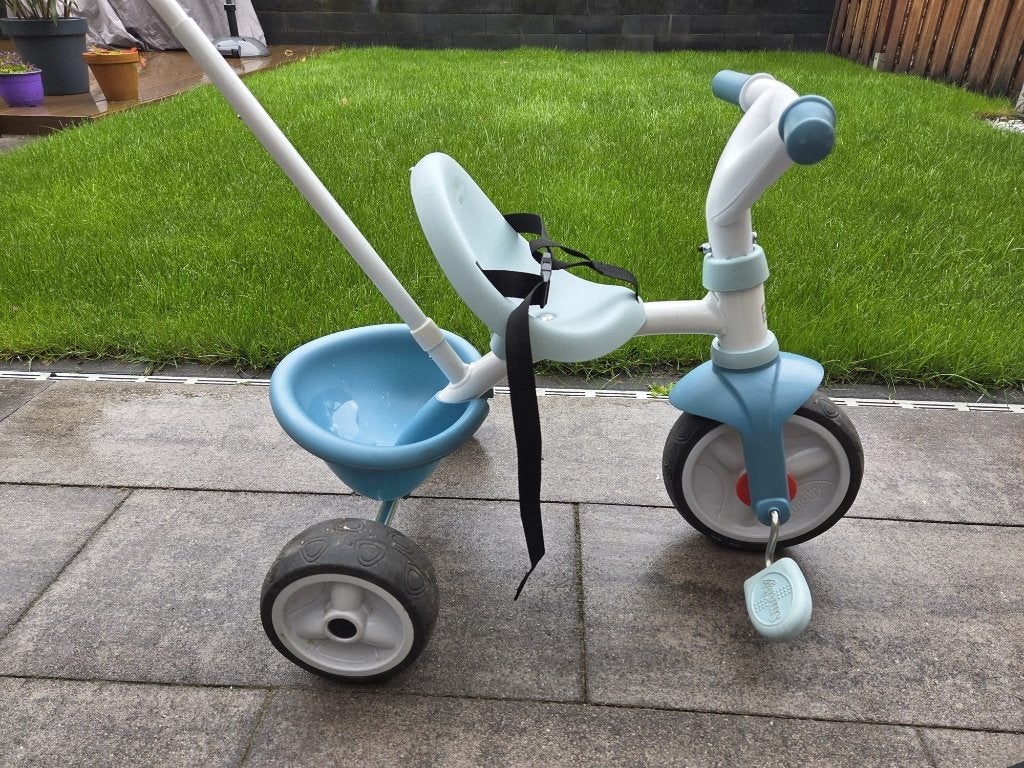 Smoby driewieler met duwstang, Ophalen, Gebruikt, Smoby, Duwstang
