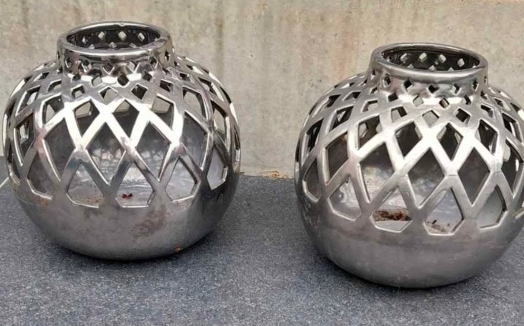 2 decoratie vazen, Maison & Meubles, 25 cm, Convient pour l'extérieur, Enlèvement, Utilisé