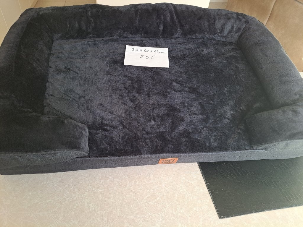 Zwart nieuw orthopedisch hondenkussen (90x60x15cm), Ophalen, Nieuw, Stof