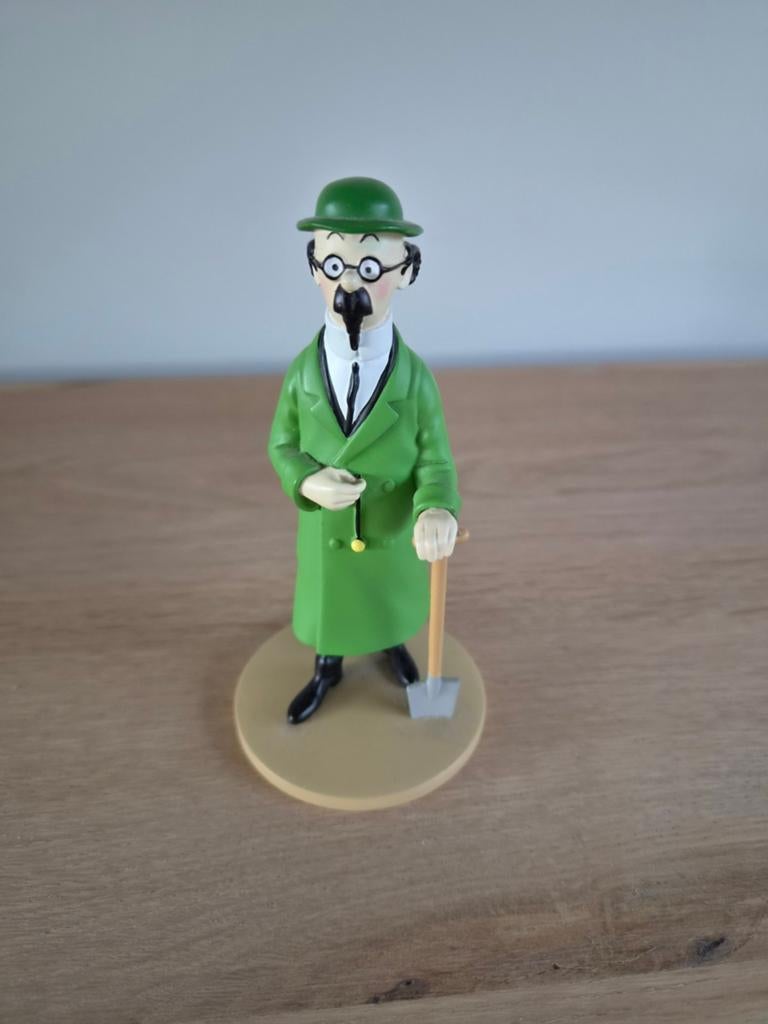Kuifje beeldje Professor Zonnebloem met spade, Verzamelen, Ophalen of Verzenden, Kuifje
