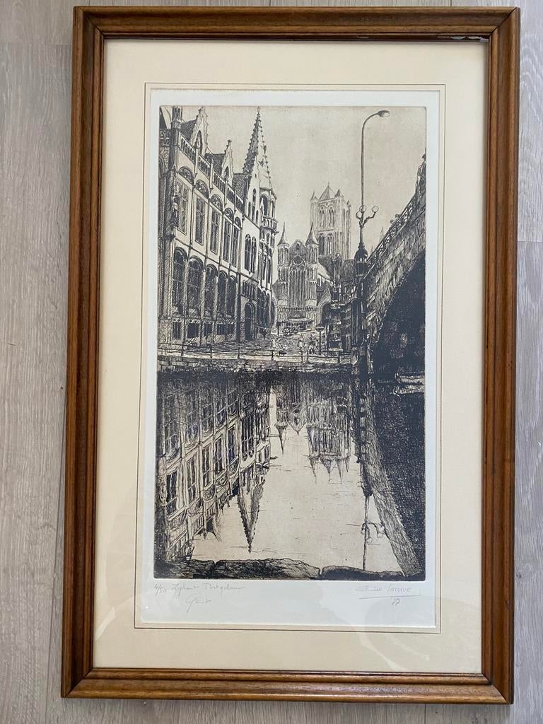 Ets torens gent en graslei, Enlèvement, Eau-forte