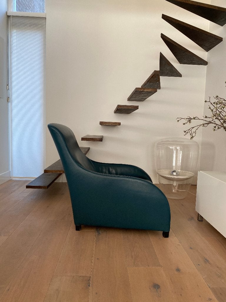 B&B Italia - Kalos Maxalto - volledig leer - kleur petrol, Ophalen, Gebruikt, 100 tot 125 cm, Leer