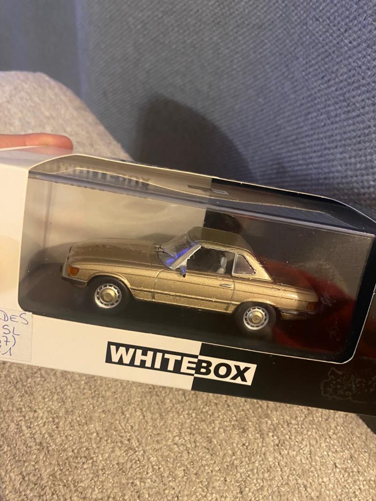 Mercedes 350 SL witbak 1:43, Hobby en Vrije tijd, Ophalen of Verzenden, Zo goed als nieuw