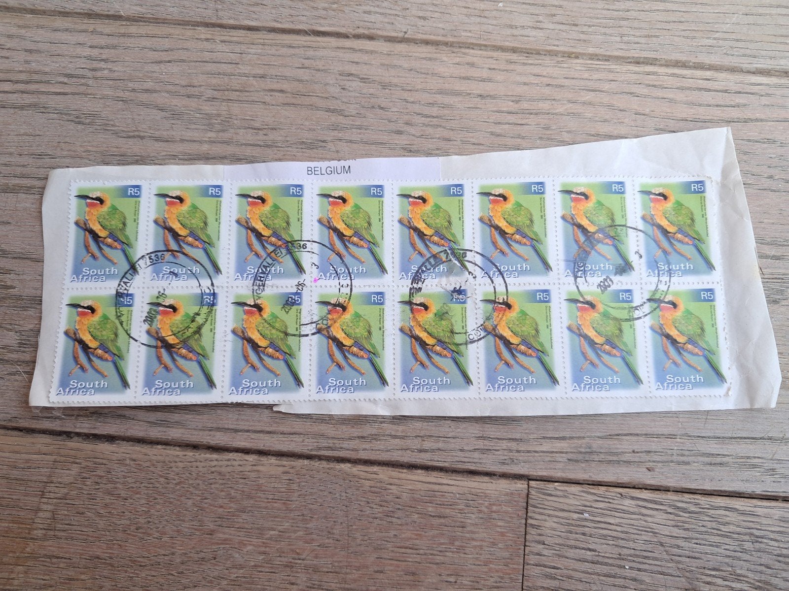 Timbres à rabat : L'Afrique du Sud avec des oiseaux, Enlèvement ou Envoi