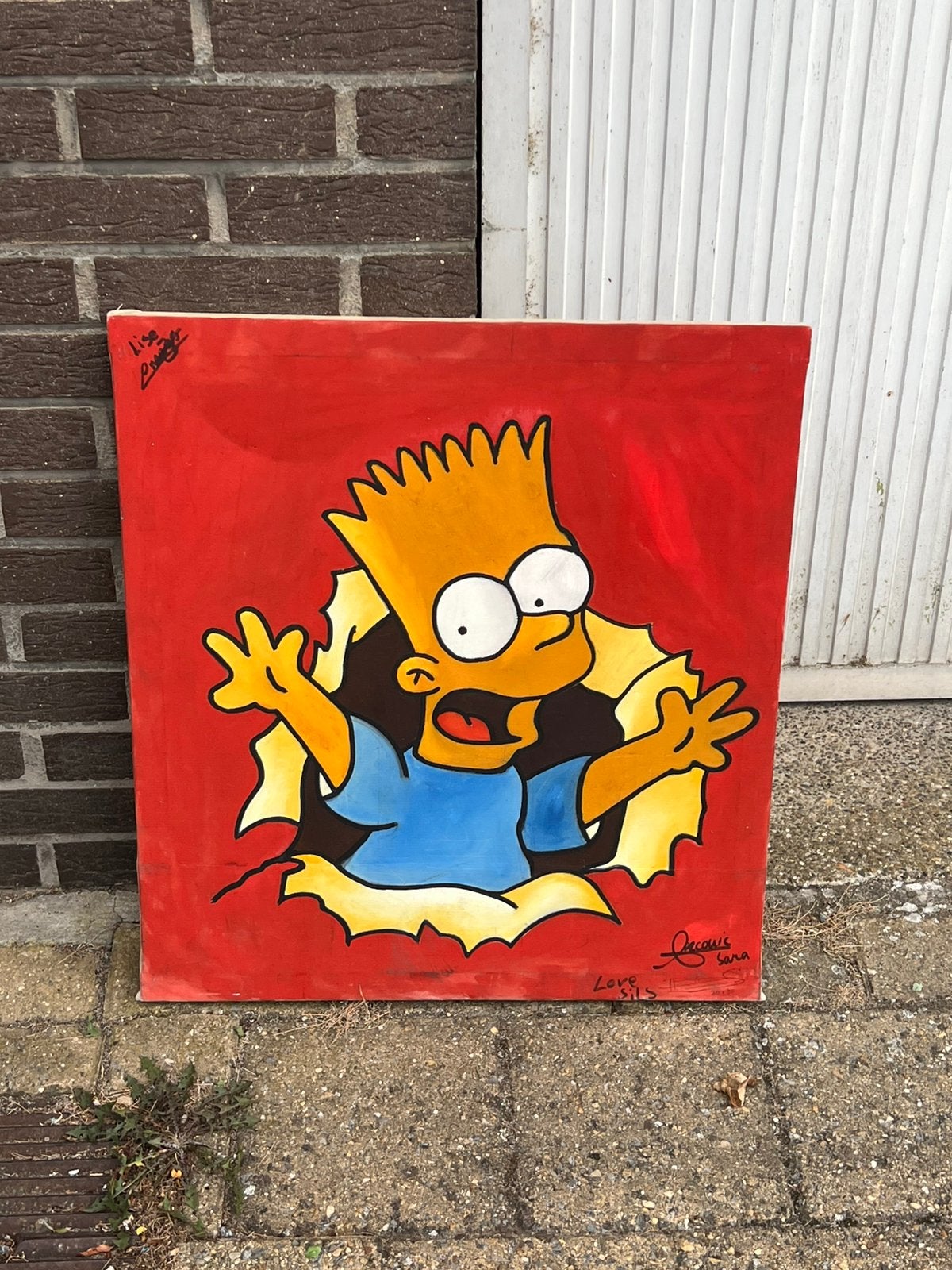 Bart simpson schilderij!, Comme neuf, Enlèvement, À suspendre, Rouge