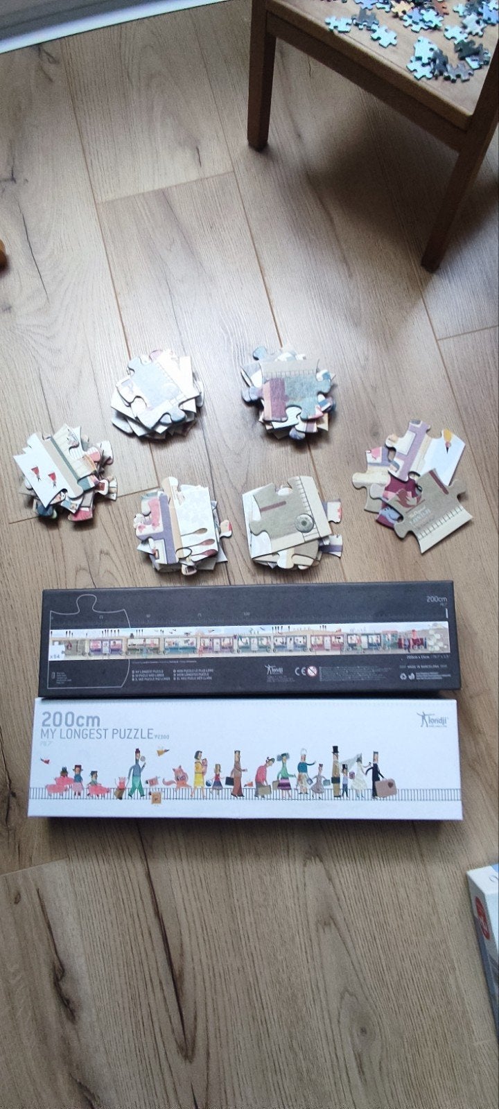 Treinpuzzel van 200 cm, Ophalen, Meer dan 50 stukjes, Zo goed als nieuw, 2 tot 4 jaar