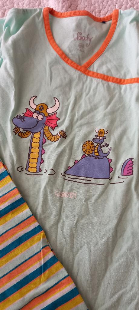 Mintgroene zomer pyjama draak Woody maat 140, Nacht- of Onderkleding, Meisje, Nieuw, Ophalen of Verzenden