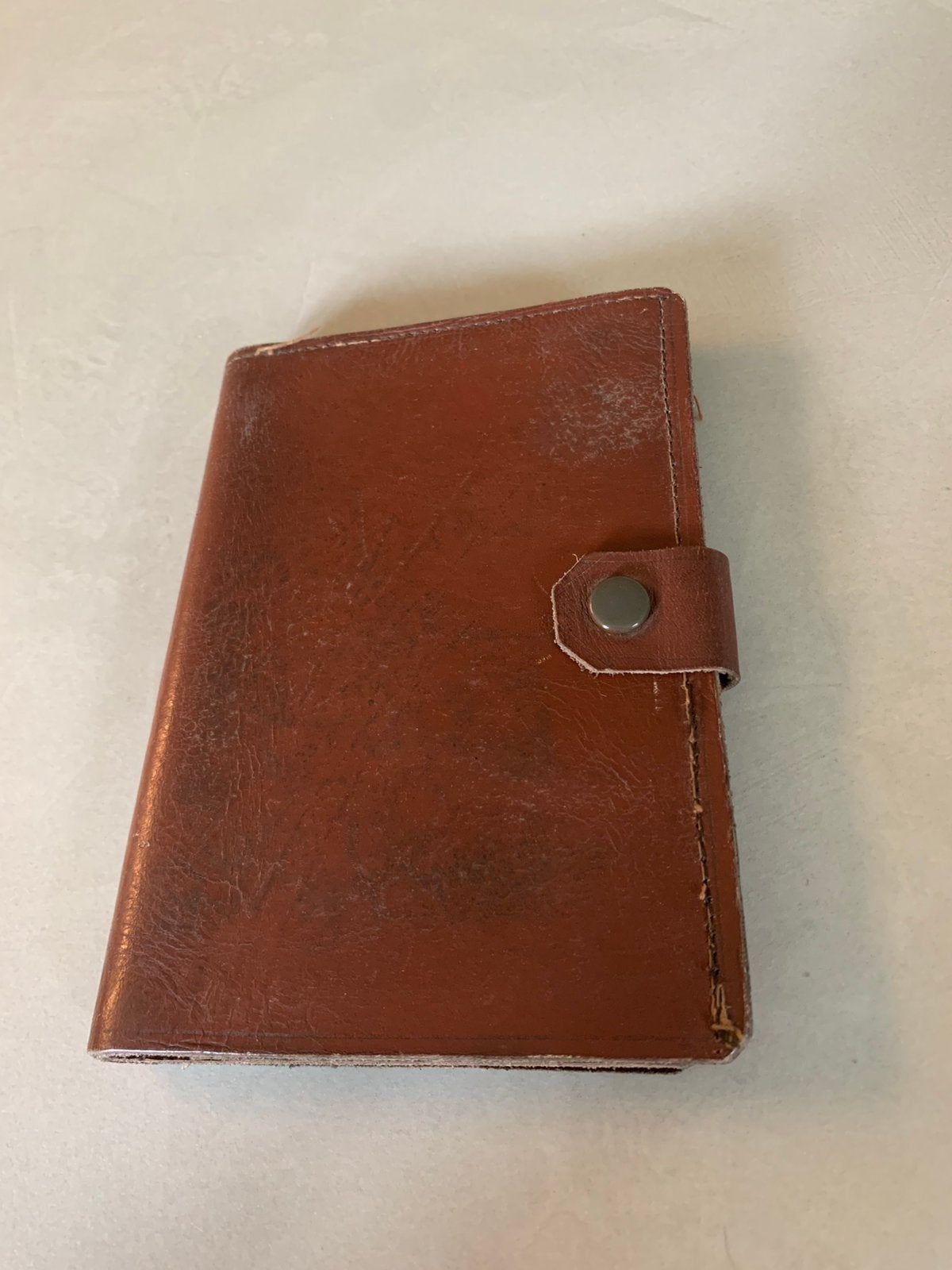 Mooie vintage lederen portefeulle / brieventas – Bruin leer, Ophalen of Verzenden, Zo goed als nieuw, Bruin, Leder