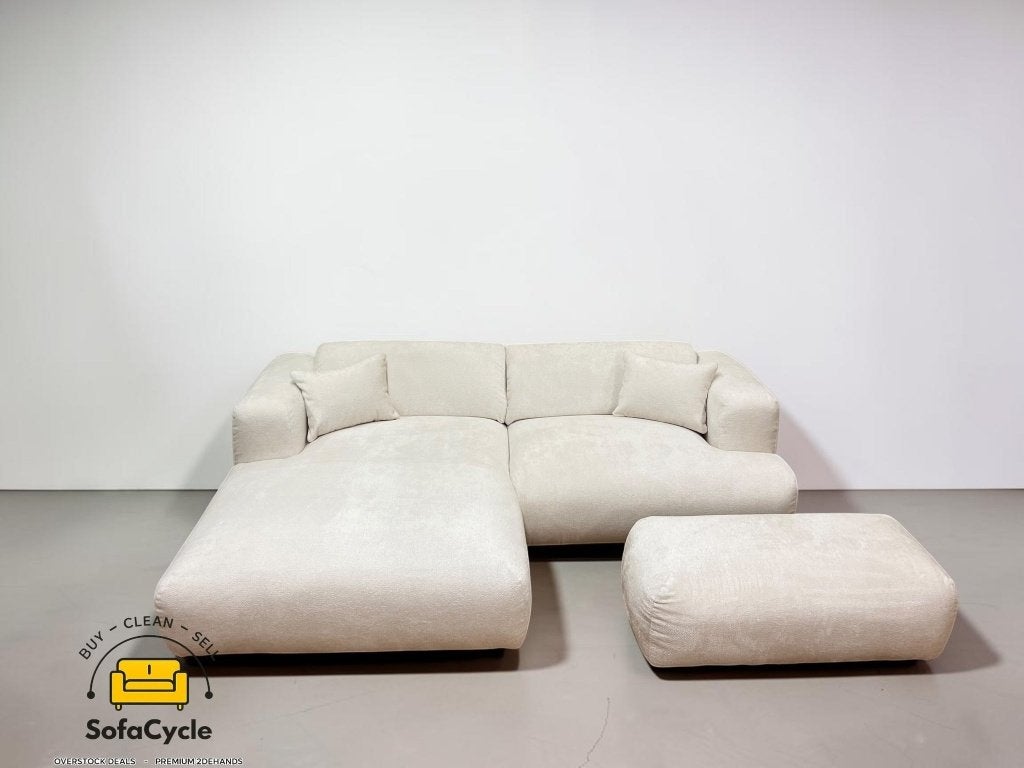 Canapé d'angle blanc en bouclé, Maison & Meubles, Neuf, Enlèvement ou Envoi, SofaCycle VOF, Info@sofacycle.be