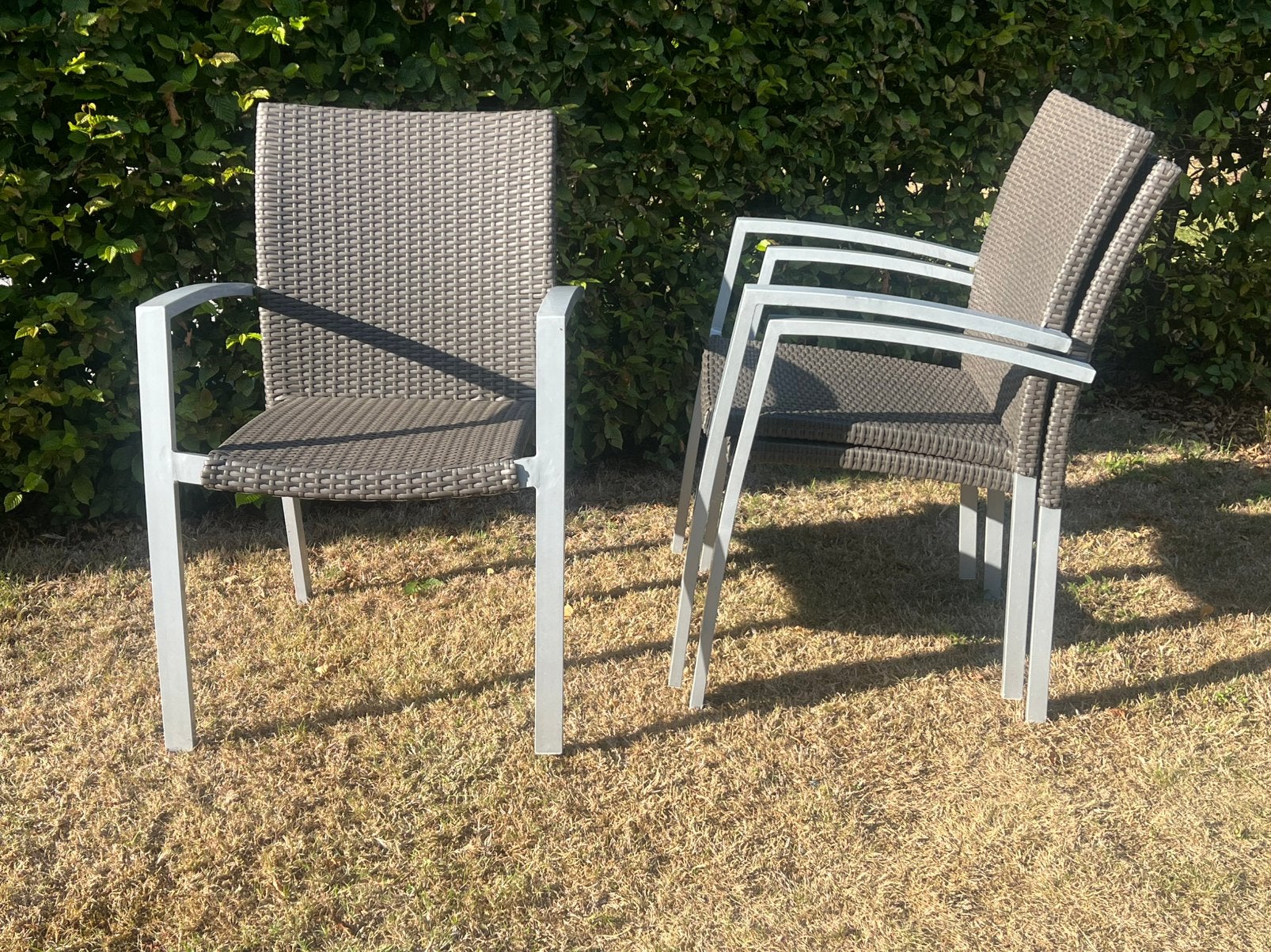 Tuinstoelen, stapelbaar, Tuin en Terras, Ophalen, Zo goed als nieuw, Aluminium, Stapelbaar