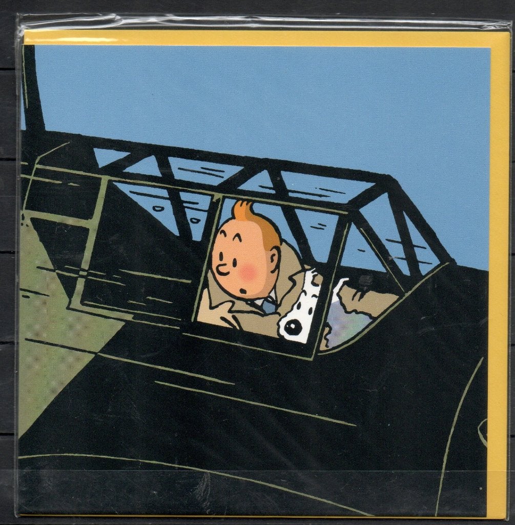 Carte postale double : Tintin - Avion, Enlèvement