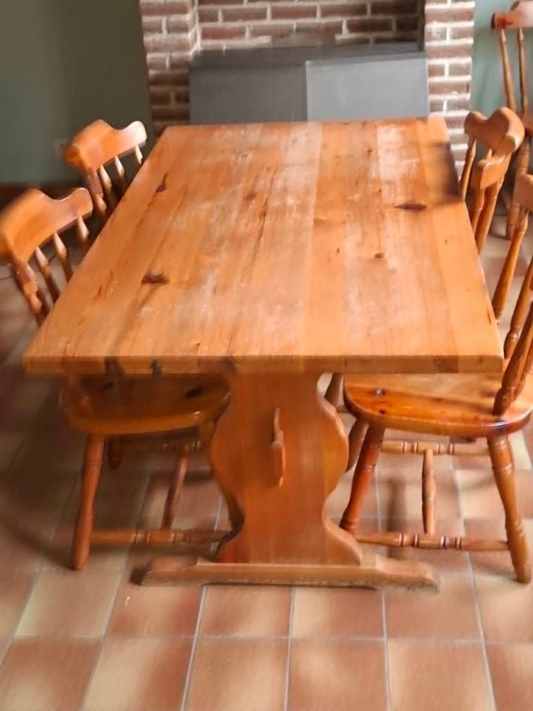 Tafel met 6 stoelen, Ophalen, Gebruikt, Vijf personen of meer, Grenenhout