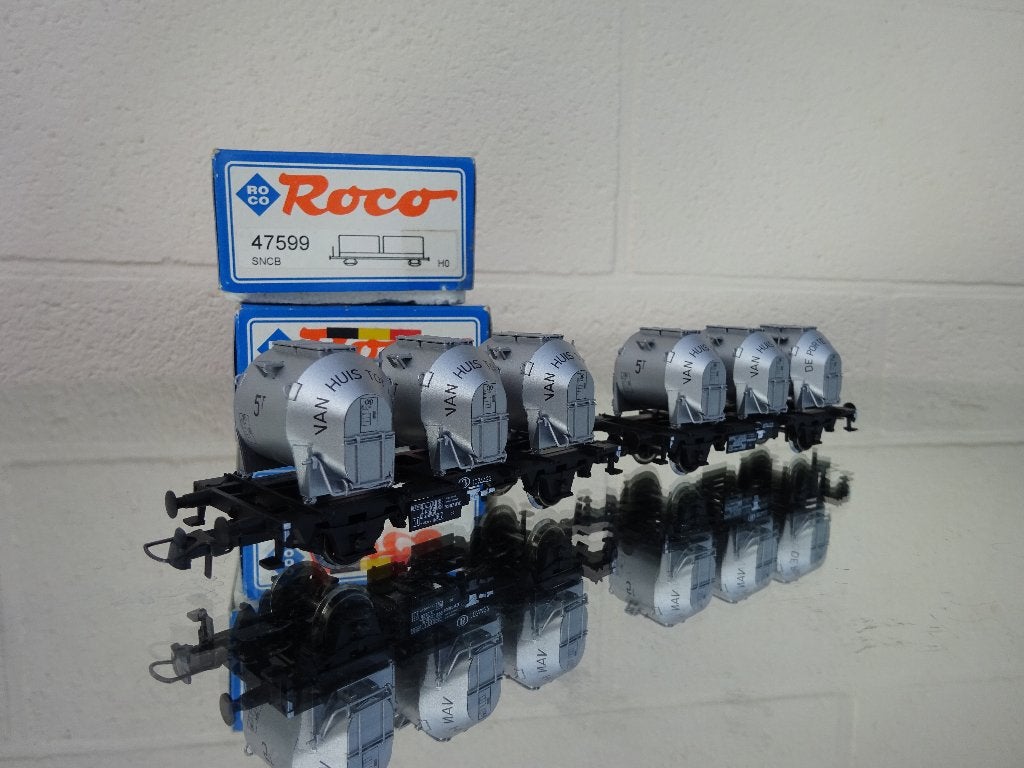 Roco  Efkr (47599) 2 wagons  conteneurs.SNCB/NMBS, Hobby & Loisirs créatifs, Trains miniatures | HO, Enlèvement ou Envoi, Comme neuf