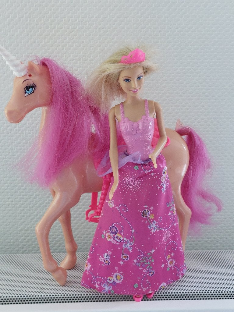 Barbie met eenhoorn , Ophalen, Gebruikt, Barbie