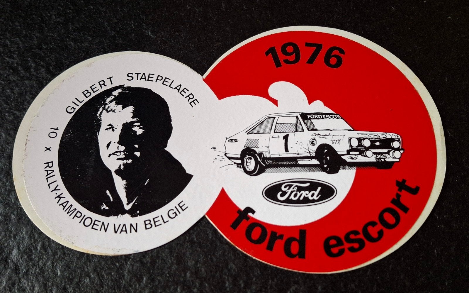 Autocollant de rallye automobile Ford Escort 1976 Starpelaer, Collections, Enlèvement ou Envoi, Comme neuf, Voiture ou Moto