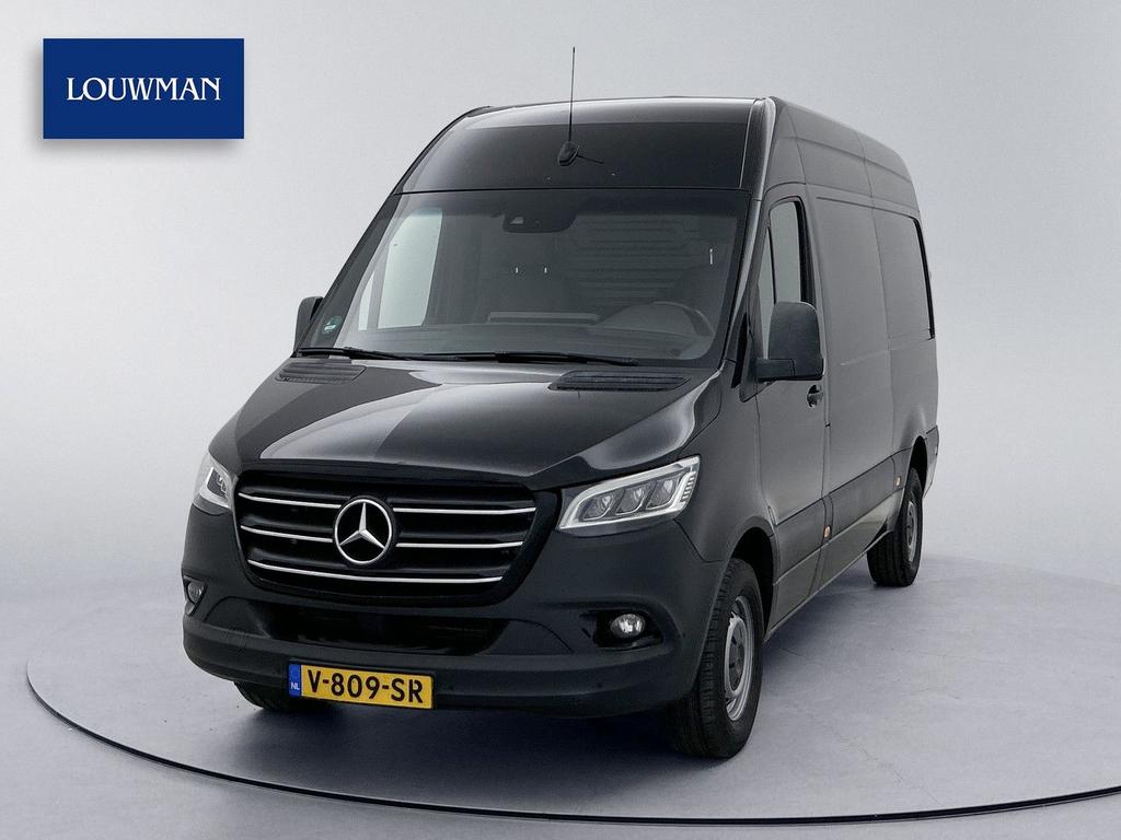 Mercedes-Benz Sprinter 319 3.0 CDI L2H2 V6 Led v+a Navigatie, Auto's, Automaat, Zwart, Mercedes-Benz, Bedrijf