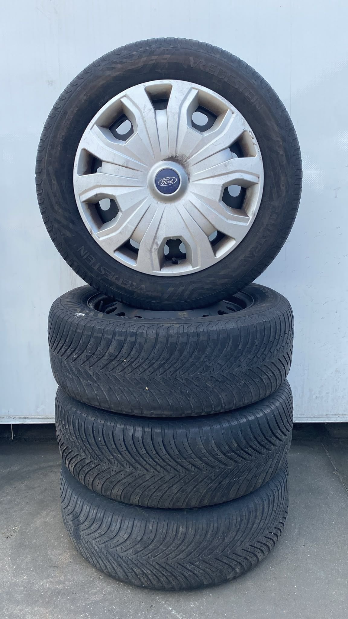 Ford Transit Connect Allseason Banden Set 215-55-16 5x108, Auto-onderdelen, Gebruikt, -, -, Banden en Velgen