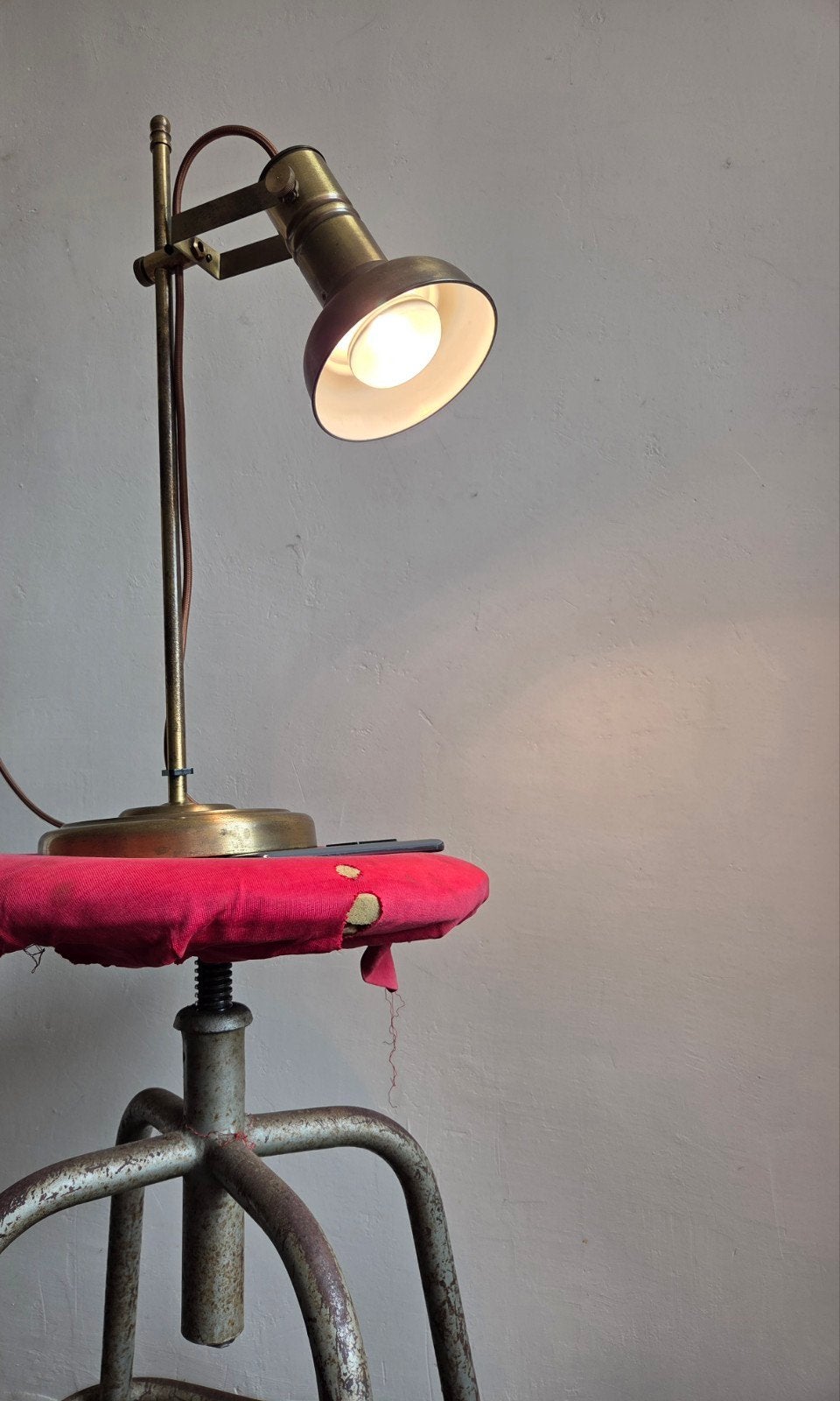 Unieke Antieke Bureaulamp (Jaren 30/40), Bruin, Ophalen of Verzenden, Bureaulamp, Art deco