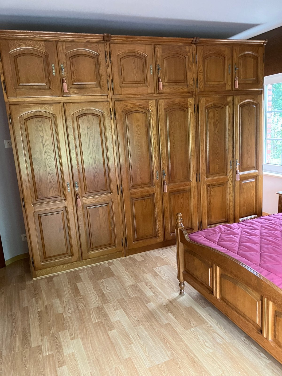 Zeer grote eiken kleerkast, Huis en Inrichting, Kasten | Kleerkasten, Ophalen, Gebruikt