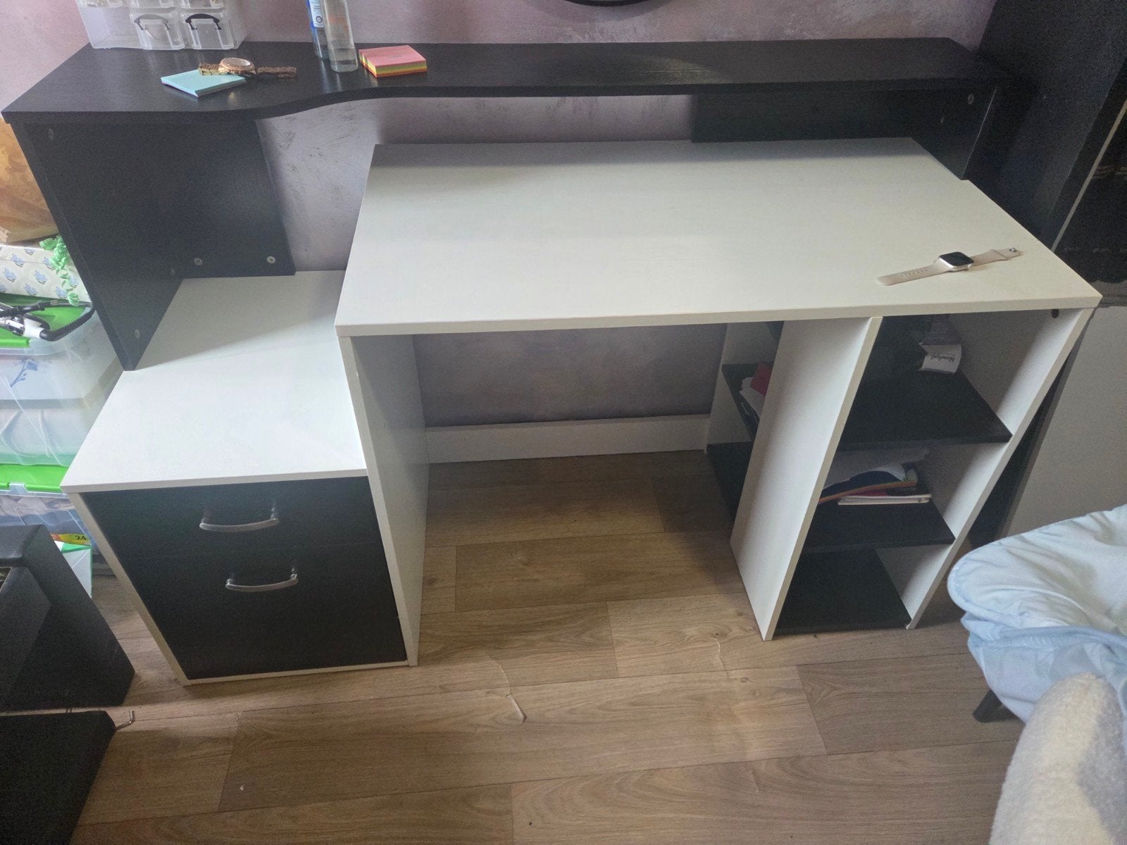 bureau, Maison & Meubles, Bureaux, Enlèvement, Utilisé, Blanc, Bois