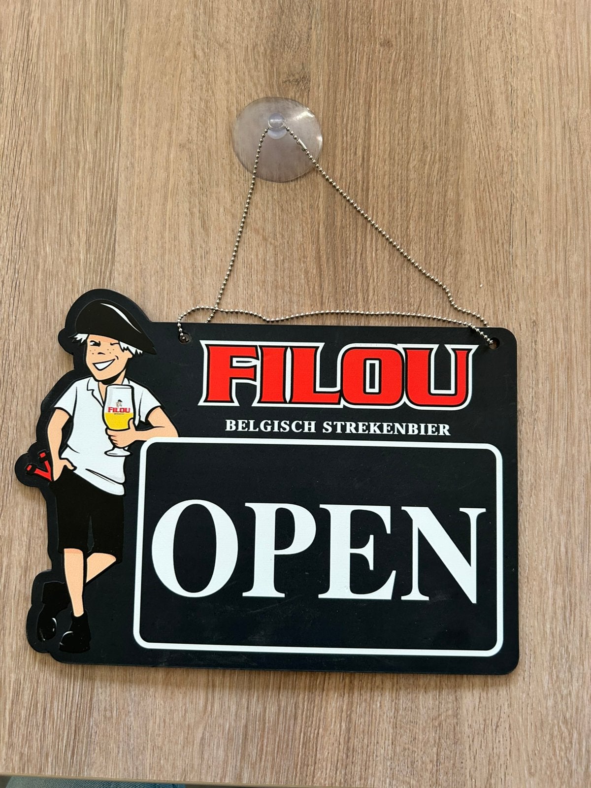 Filou Open -Closed bordje, Verzamelen, Ophalen of Verzenden, Zo goed als nieuw