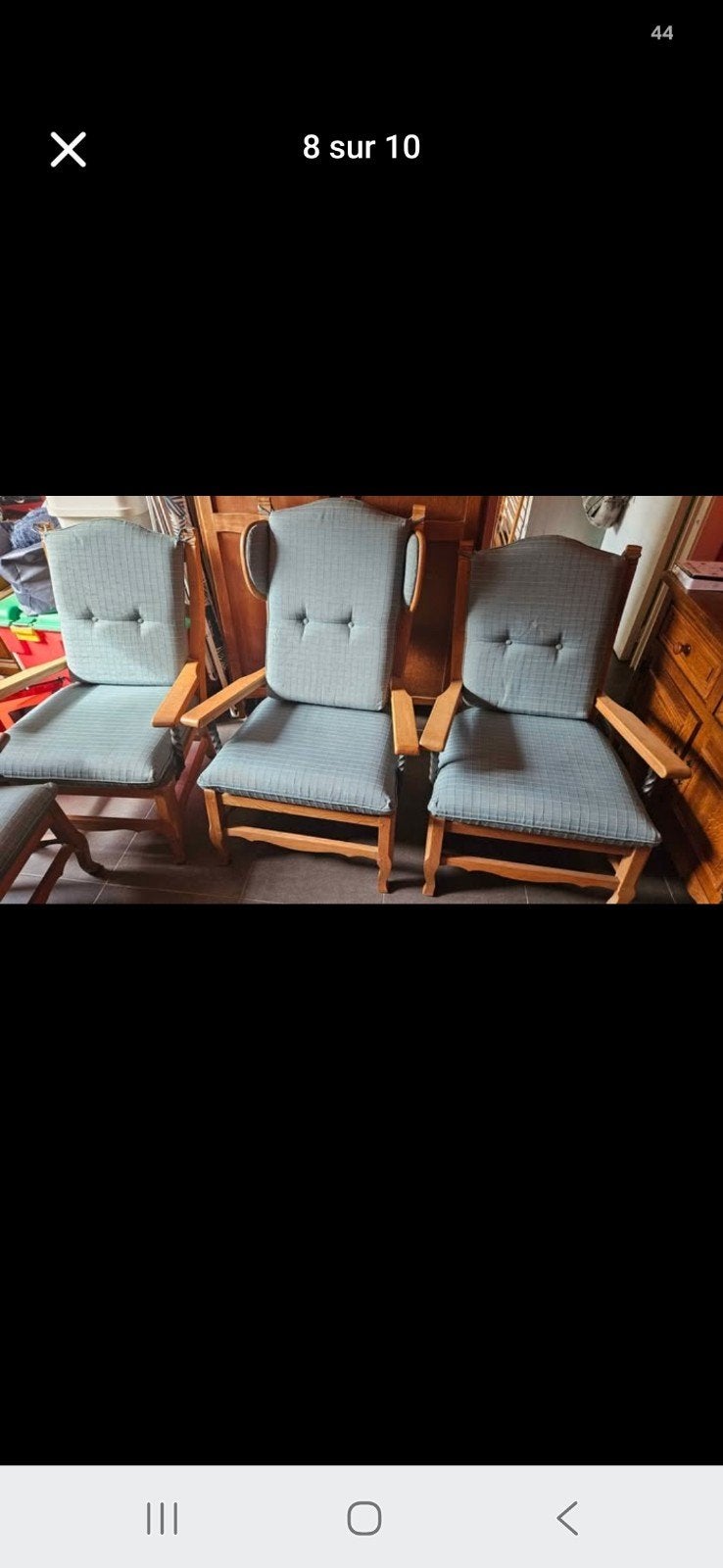 fauteuils en chêne massif et fer forgé- maison gilson, Enlèvement
