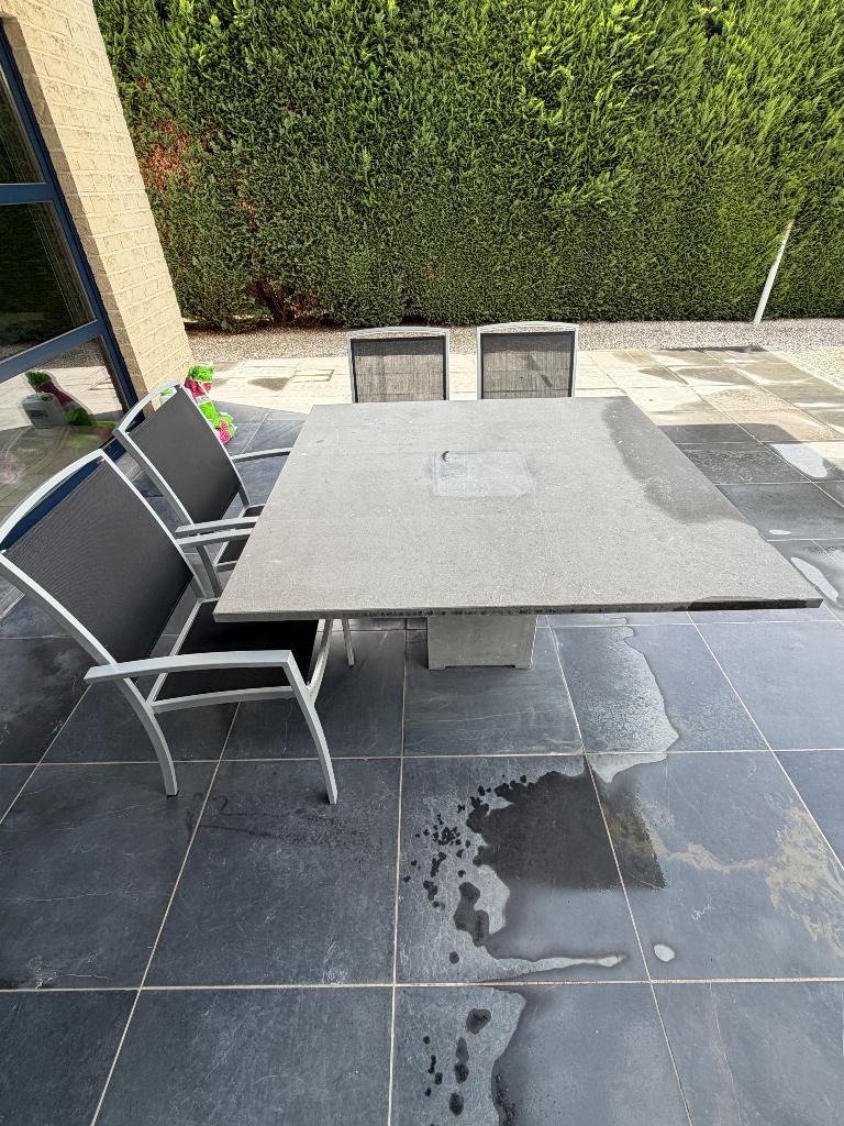Tafel graniet + 8 stoelen, Ophalen, Eettafel