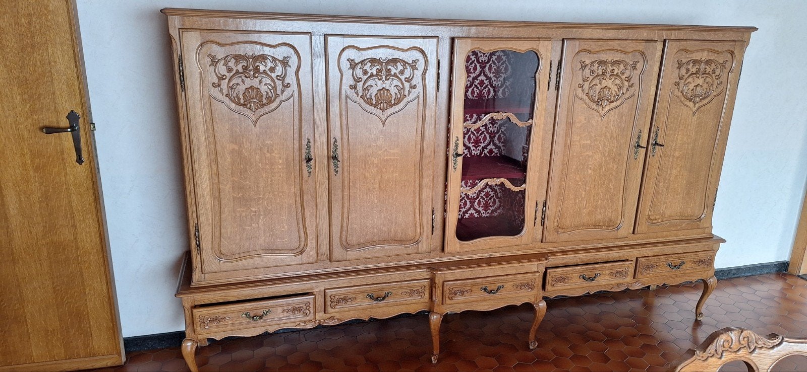 eiken eetkamer - vintage, Ophalen, Gebruikt, Vintage, 4 tot 6 stoelen