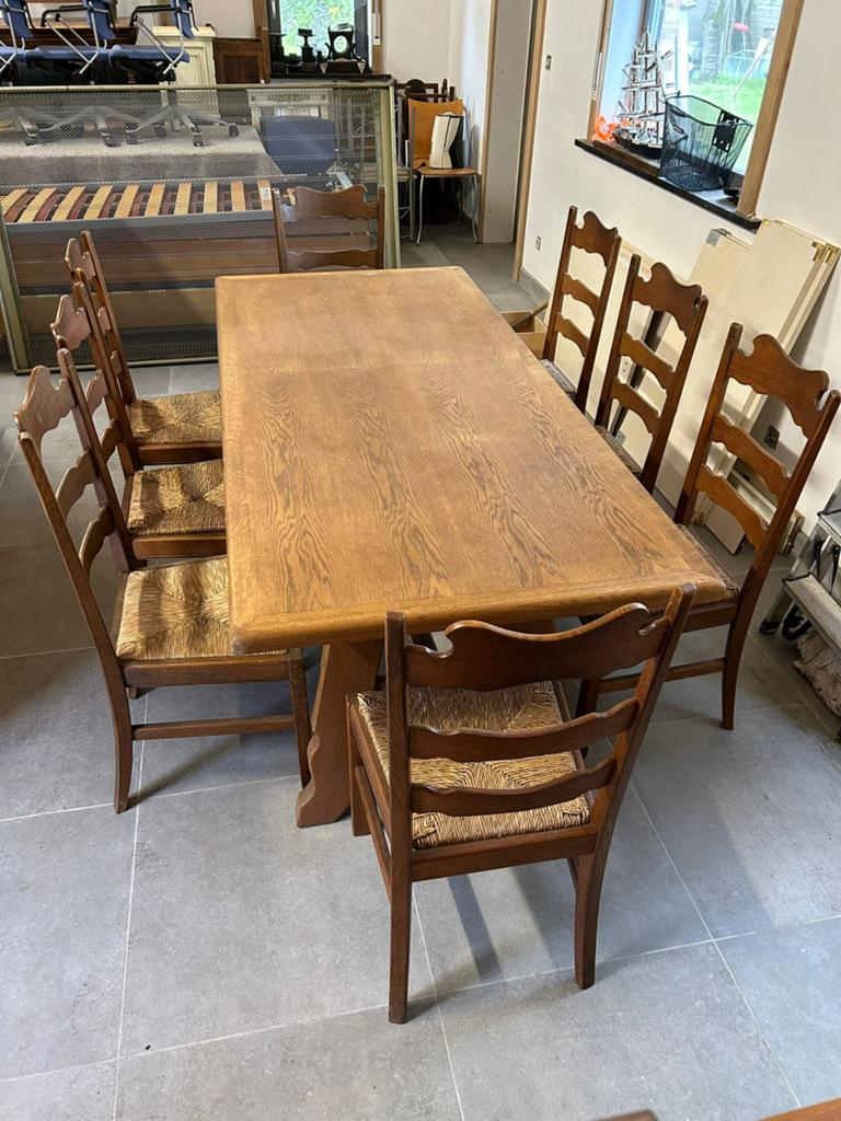 Antieke eettafel, met 8 stoelen, Huis en Inrichting, Ophalen, Gebruikt, 8 stoelen of meer