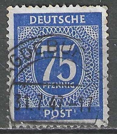 Duitsland A.A.S. 1946 - Yvert 24 - Cijfer in Ovaal (ST), Verzenden, Gestempeld
